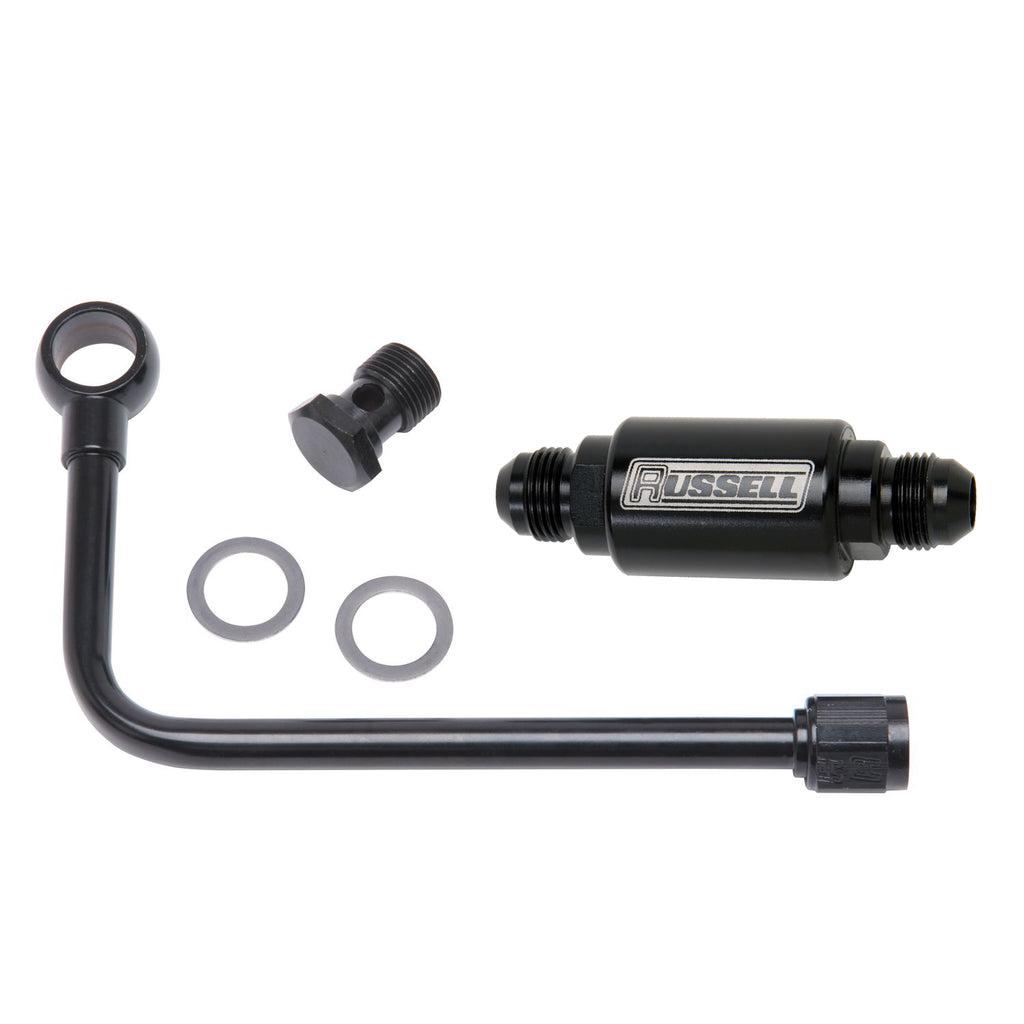 Fuel-Line-Kit-For-Performer--Thunder-Series-Carburetors-Single-Feed-With-Filter-6-An-Male-Inlet-Bl