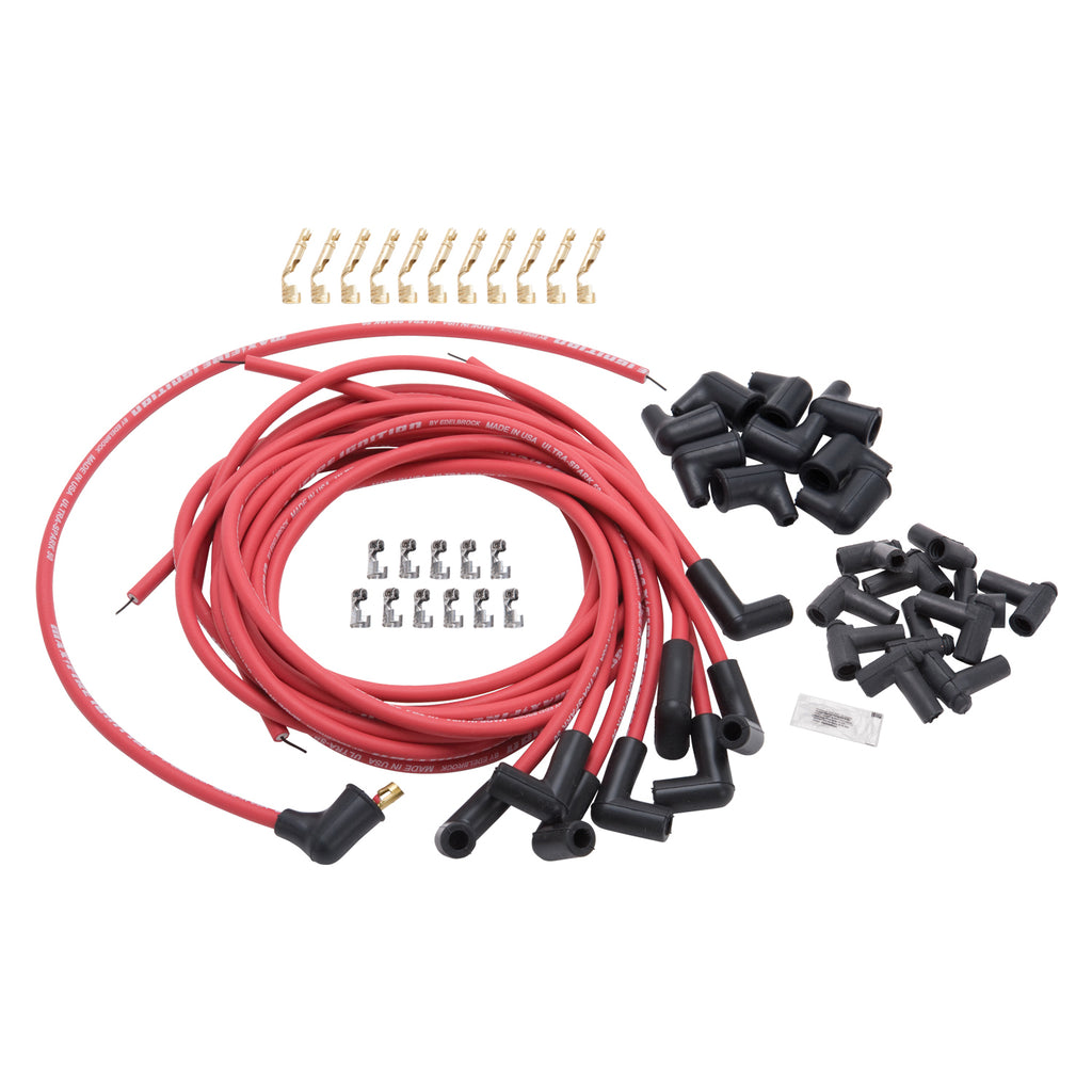 Spark-Plug-Wire-Set-Universal-90-Deg-Boots-50-Ohm-Resistance-8-65Mm-Red-Wire-(Set-Of-9)