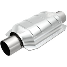 Load image into Gallery viewer, MagnaFlow Exhaust Products 338105 California CARB Universal Catalytic Converter for Select Acura Legend, Chevrolet Spectrum, Chrysler Conquest, Daihatsu Charade, Dodge Colt, Dodge Conquest, Dodge Stealth, Ford Taurus, Geo Prizm, Geo Spectrum, Hyundai