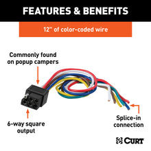 Load image into Gallery viewer, CURT 58035 CURT 58035 Vehicle-Side 6-Pin Square Trailer Wiring Harness with 12-Inch Wires - Truck Part Superstore
