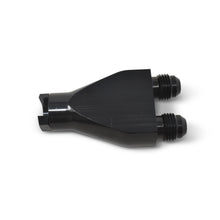 Load image into Gallery viewer, Performance-Billet-Y-Block-Adapter-38In-Sae-Qick-Disconnect-(2)--6An-Male-Flare-Black