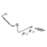 Edelbrock 8128 Dual-Feed Chrome Fuel Line Kit W Filter