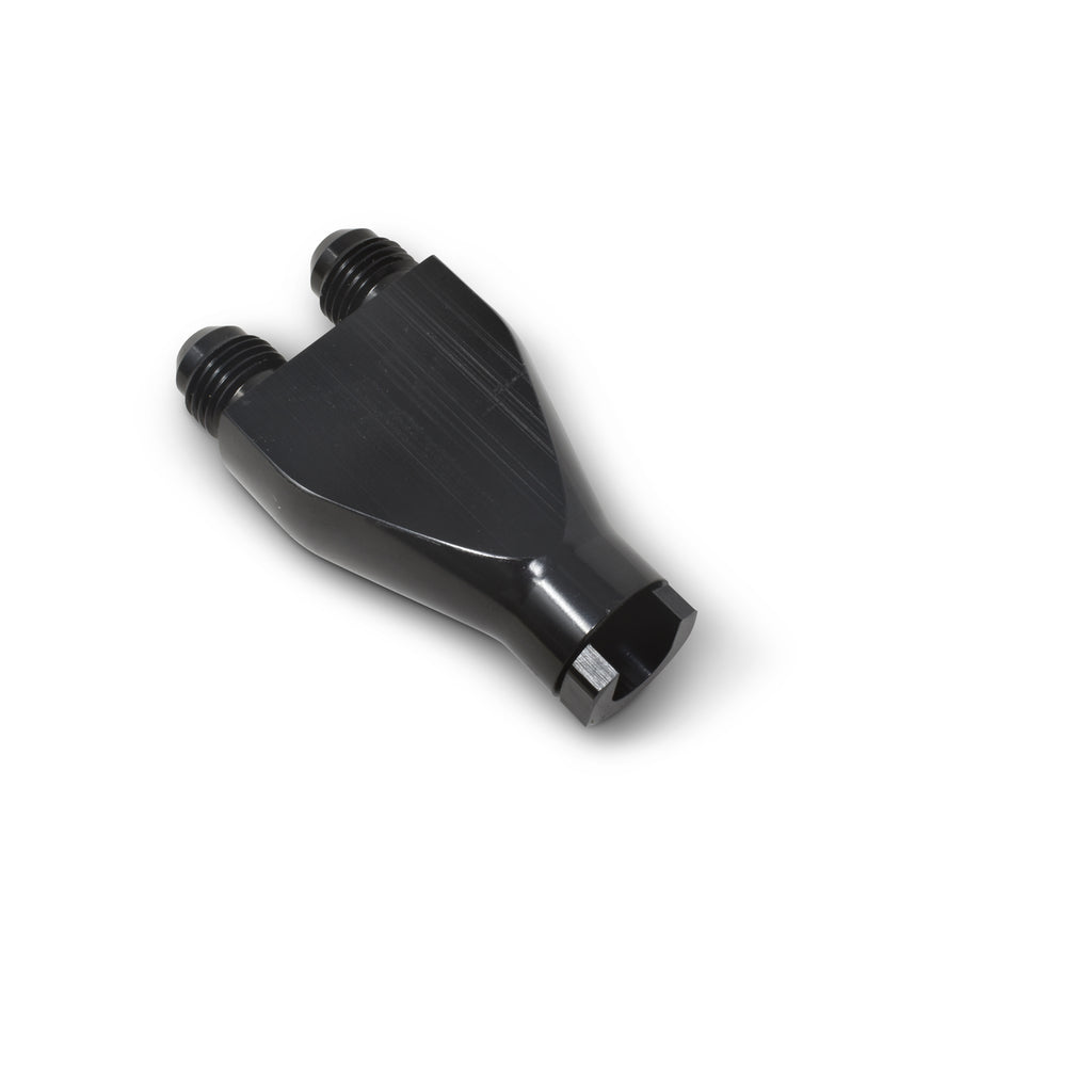 Performance-Billet-Y-Block-Adapter-38In-Sae-Qick-Disconnect-(2)--6An-Male-Flare-Black