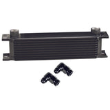 Derale 51088 10 Row Series 10000 Stack Plate Oil Fluid Cooler, 90 degree swivel -8AN
