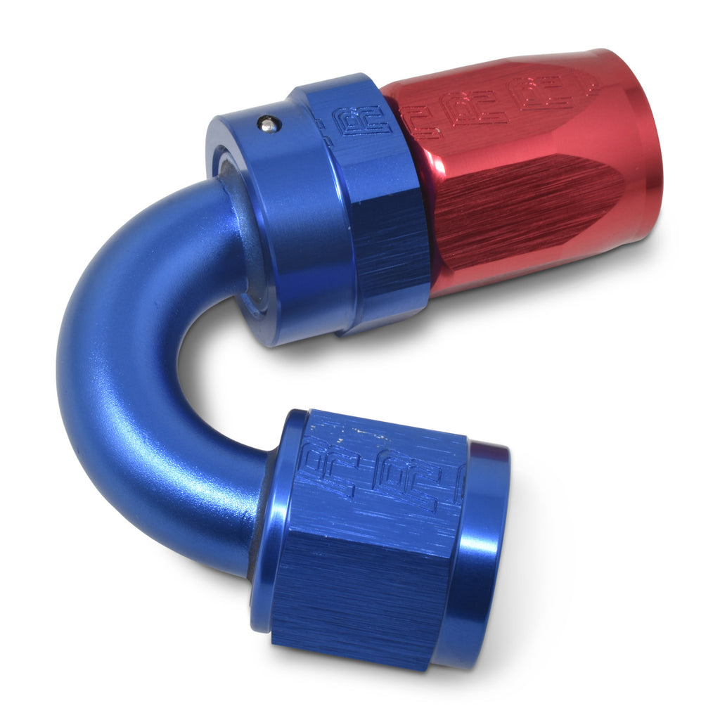 Performance--10-An-RedBlue-150-Degree-Full-Flow-Swivel-Hose-End-(With-1516In-Radius)