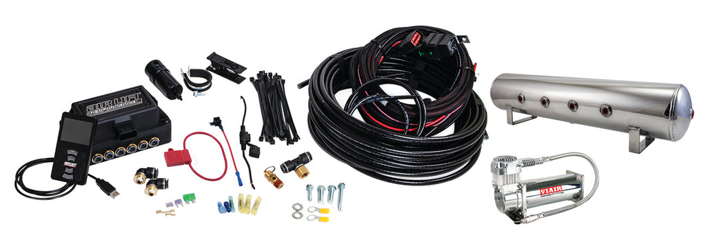 Performance-3P-(38-Air-Line-4-Gallon-7-Port-Lightweight-Polished-Aluminum-Tank-Viair-444C-Compressor)