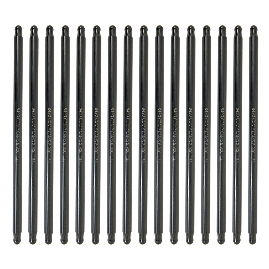 COMP Cams 8490-16 Hi-Tech One-Piece 8.900" Long, .135" Wall, 3/8" Diameter Pushrod Set