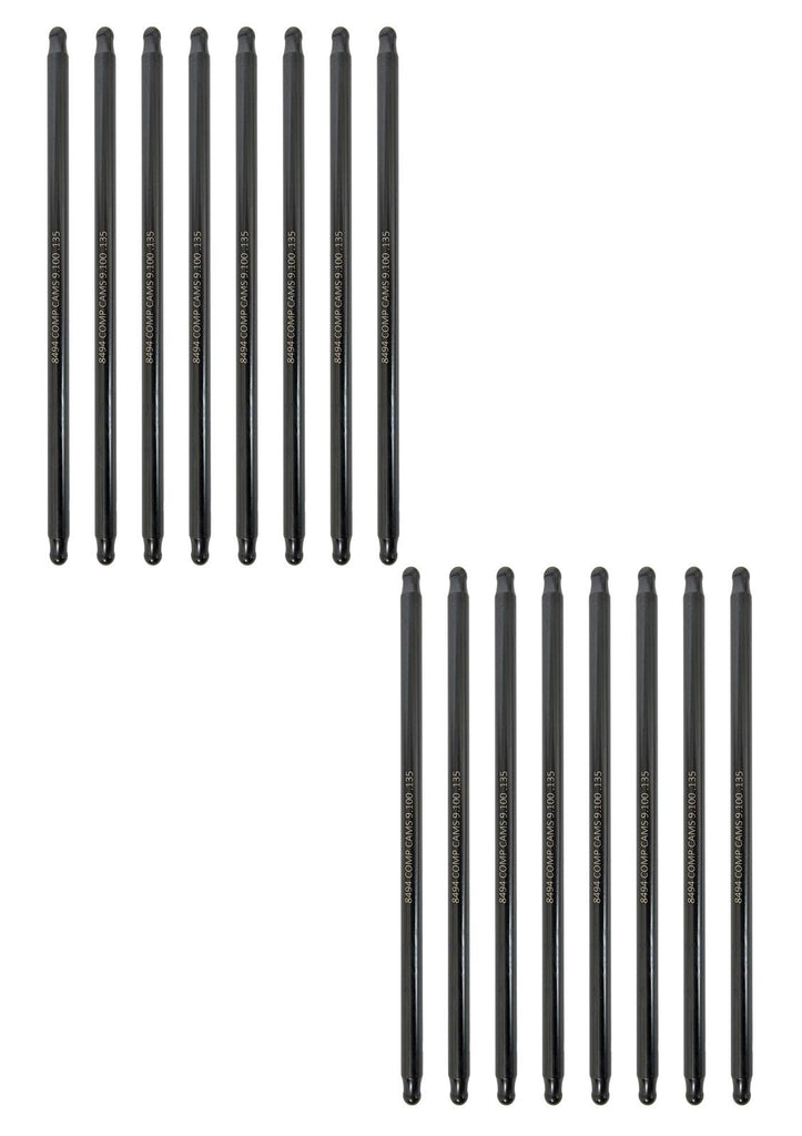 COMP Cams 8494-16 Hi-Tech One-Piece 9.100" Long, .135" Wall, 3/8" Diameter Pushrod Set