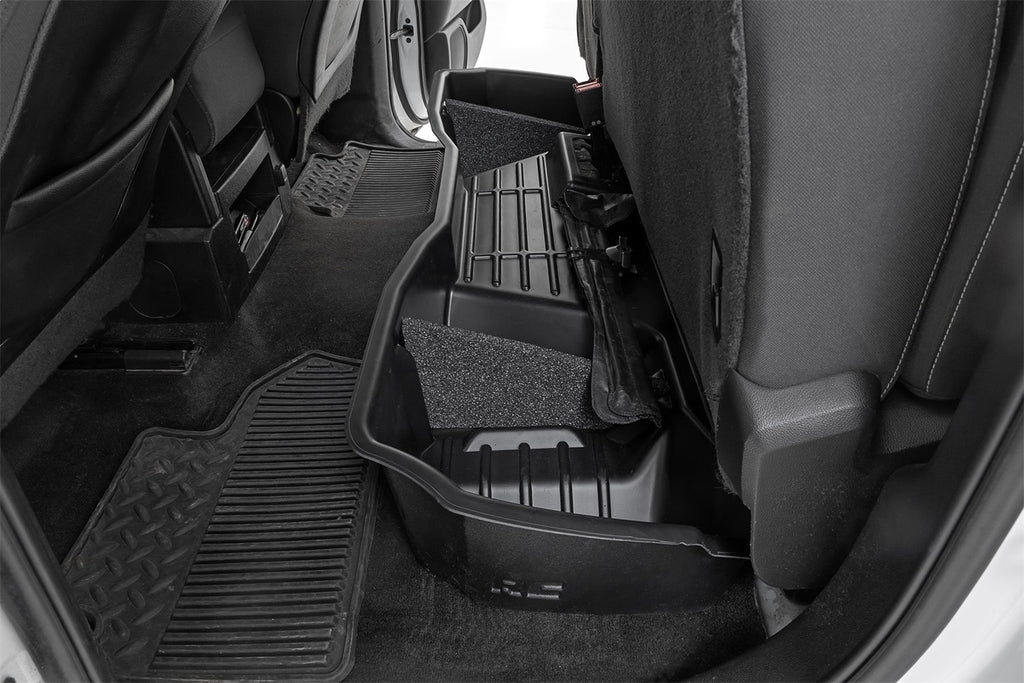 Rough Country RC09041 Under Seat Storage Compartment for Select Chevrolet Silverado 1500, Chevrolet Silverado LD, Chevrolet Silverado HD, Chevrolet Silverado HD, GMC Sierra 1500, GMC Sierra Limited, GMC Sierra HD, GMC Sierra HD