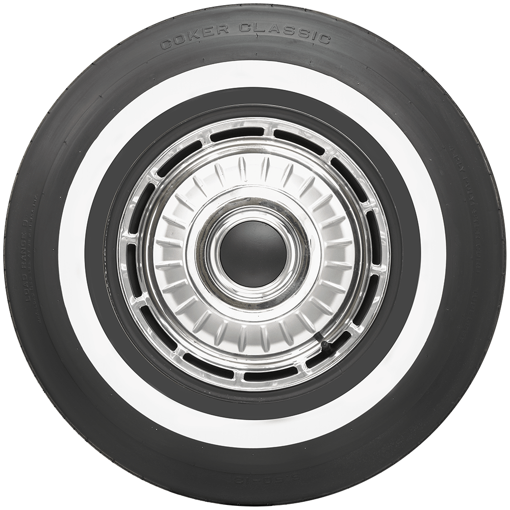 Coker 51050 650-13 COKER 1" WW for Select Amphicar 770, Buick Skylark, Buick Special, Chevrolet Chevy II, Chevrolet Corvair, Dodge Dart, Dodge Lancer, Ford Fairlane, Ford Falcon, Ford Mustang, Ford Zodiac, Mercury Comet, Oldsmobile Cutlass, Oldsmobile
