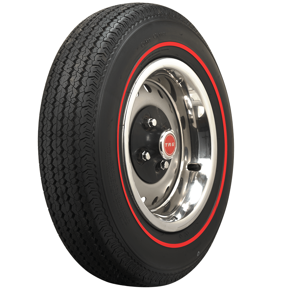 Coker 57986 185R15 COKER 3/8" REDLINE for Select AC Aceca, AC Greyhound, AC Shelby Cobra, Alvis TA21, Alvis TB21, Alvis TE21, Armstrong-Siddeley Sapphire, Aston Martin DB4, Aston Martin DB5, Aston Martin DB6, Austin A90, Austin Westminster, BMW 2600, BMW