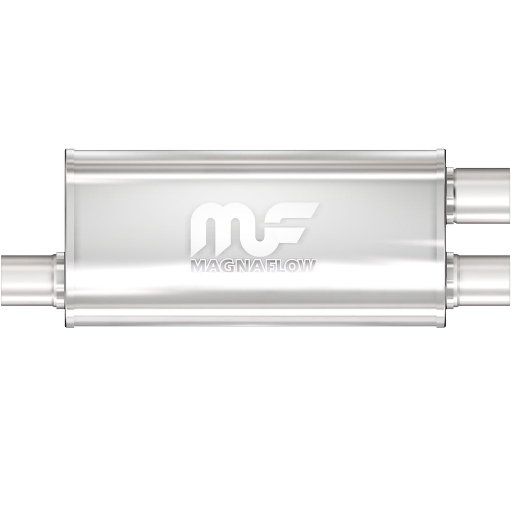 MagnaFlow Exhaust Products 14266 Straight-Through Performance Muffler; 2.5/2.25in. Offset/Dual; 5x18x8 Body