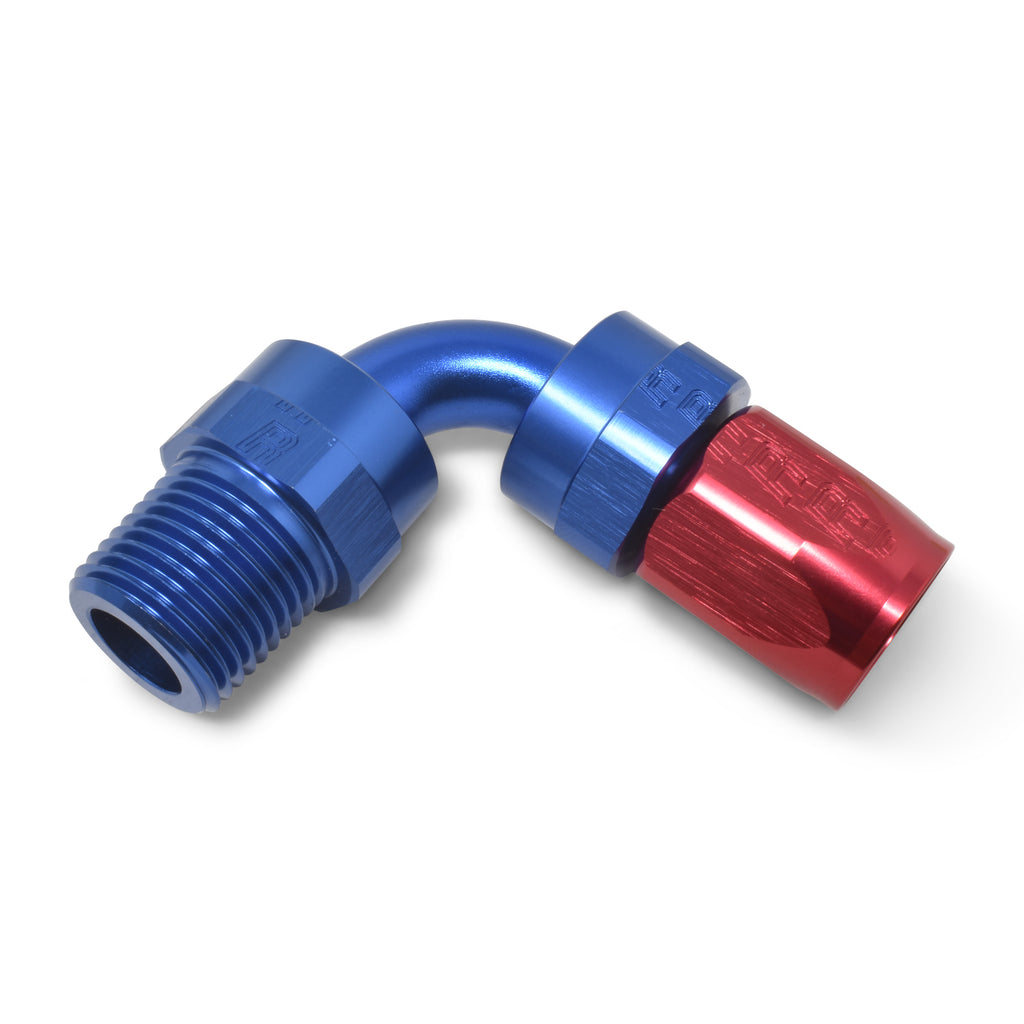 Performance--10-An-RedBlue-90-Deg-Full-Flow-Swivel-Pipe-Thread-Hose-End-(With-38In-Npt)