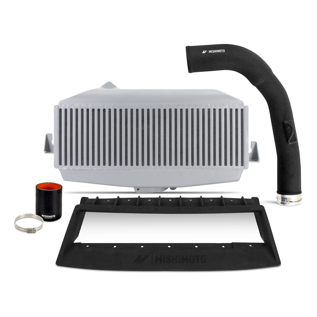 Top-Mount-Intercooler-Kit,-Fits-Subaru-Wrx-2022,-Silver-Intercooler,-Black-Pipe
