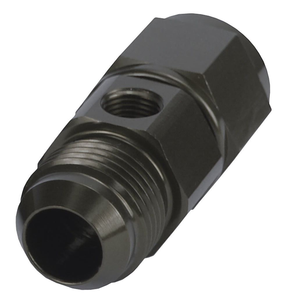 Aluminum-Swivel-Fitting--10An-Male-X--10An-Fem.-W-18-Side-Port,-Blue-Anodized