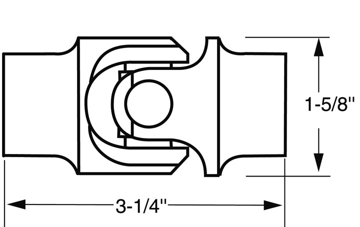 Steering-U-Joint;-Stainless-Steel;-1116-40-X-34-Smooth-Bore