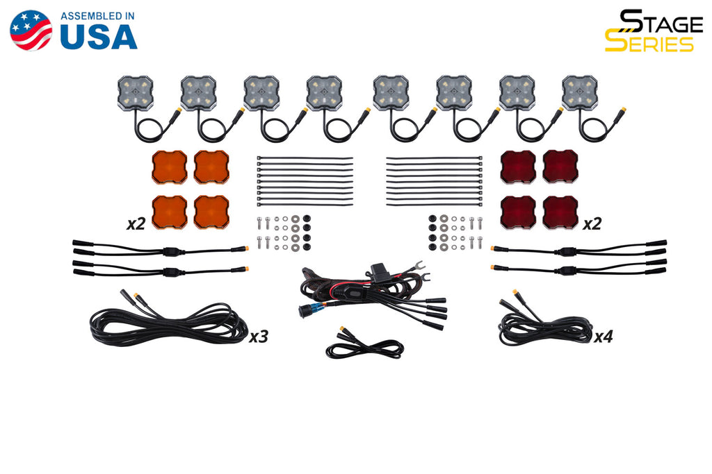 Diode Dynamics DD7744C Stage Series RGBW 8 Pack Rock Lights. for Select Toyota Tacoma