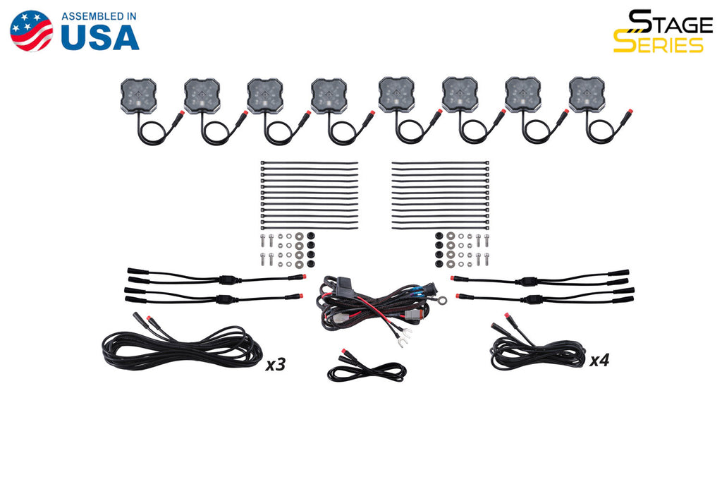 Diode Dynamics DD7744C Stage Series RGBW 8 Pack Rock Lights. for Select Toyota Tacoma