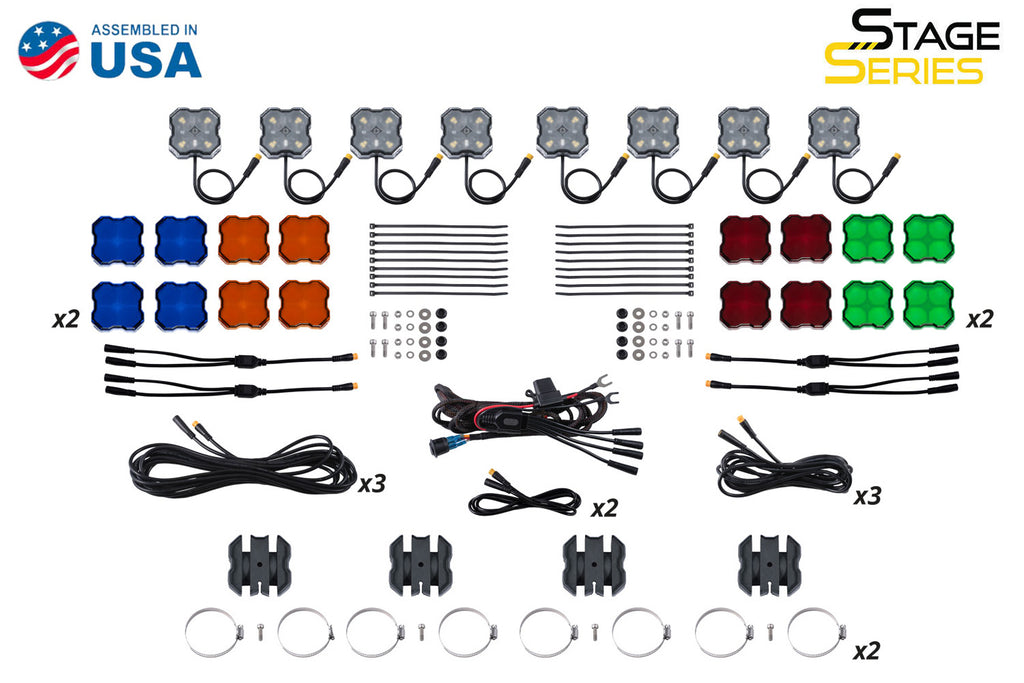 Diode Dynamics DD7753 Stage Series RGBW 8 Pack Rock Lights.