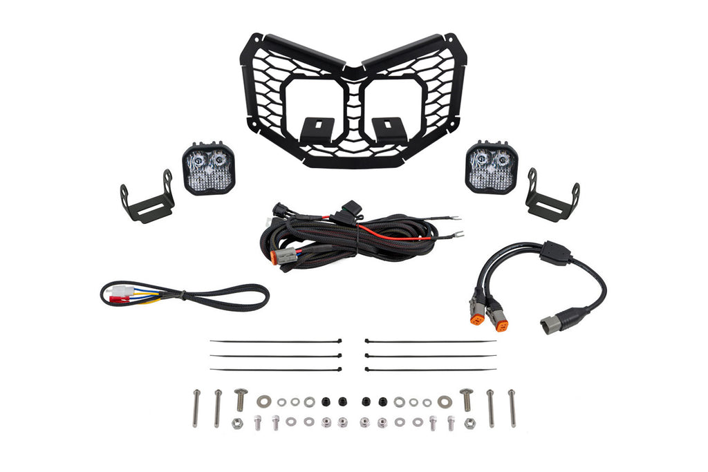 Diode Dynamics DD7878 Allows for installation of SS3 LED pods in front grille. for Select Can-Am Maverick X3 900 HO, Can-Am Maverick X3 DS Turbo R, Can-Am Maverick X3 DS Turbo RR, Can-Am Maverick X3 Max DS Turbo, Can-Am Maverick X3 Max DS Turbo R, Can-Am