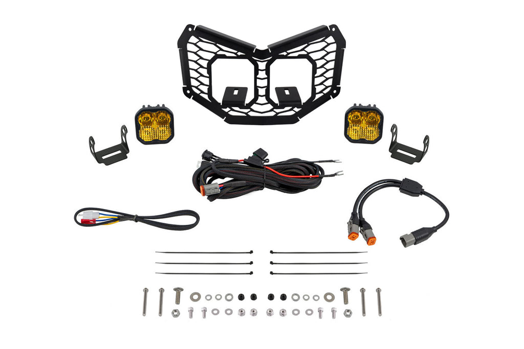 Diode Dynamics DD7883 Allows for installation of SS3 LED pods in front grille. for Select Can-Am Maverick X3 900 HO, Can-Am Maverick X3 DS Turbo R, Can-Am Maverick X3 DS Turbo RR, Can-Am Maverick X3 Max DS Turbo, Can-Am Maverick X3 Max DS Turbo R, Can-Am