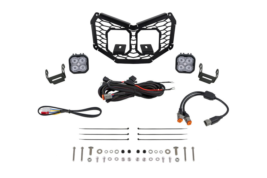 Diode Dynamics DD7884 Allows for installation of SS3 LED pods in front grille. for Select Can-Am Maverick X3 900 HO, Can-Am Maverick X3 DS Turbo R, Can-Am Maverick X3 DS Turbo RR, Can-Am Maverick X3 Max DS Turbo, Can-Am Maverick X3 Max DS Turbo R, Can-Am