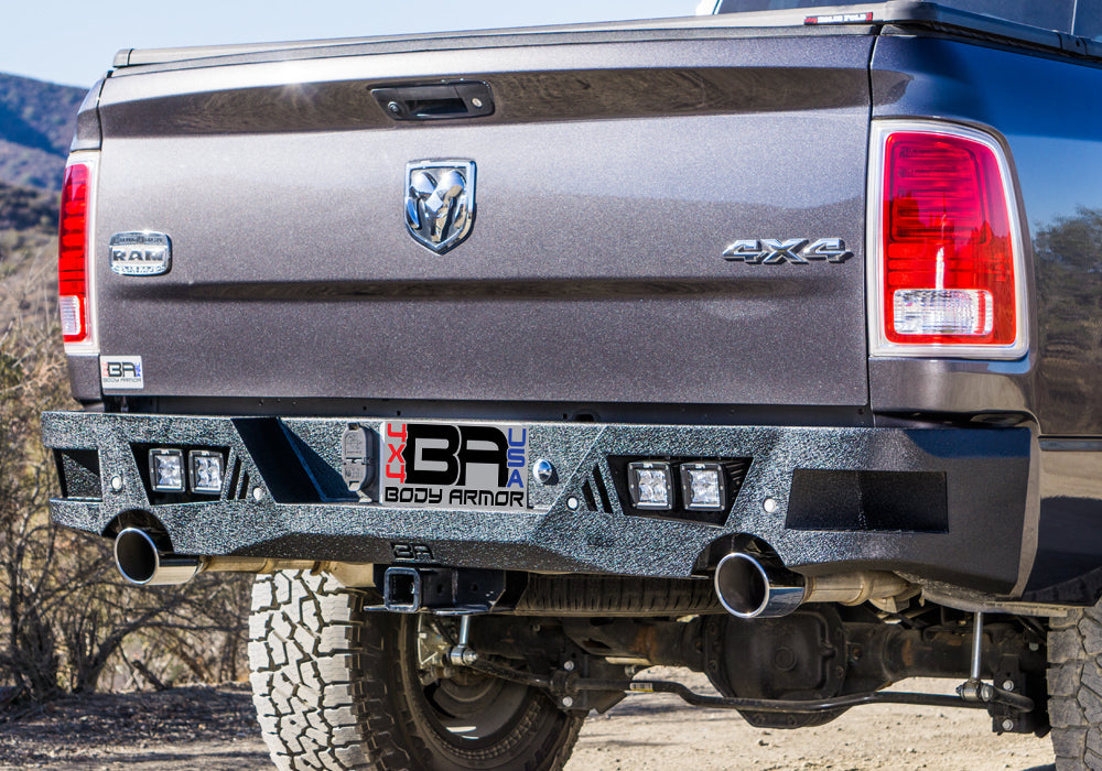 Body Armor 4x4 FD-2964 Eco Series Rear Bumper, Black, F-250 for Select Ford F-250 Super Duty, Ford F-350 Super Duty
