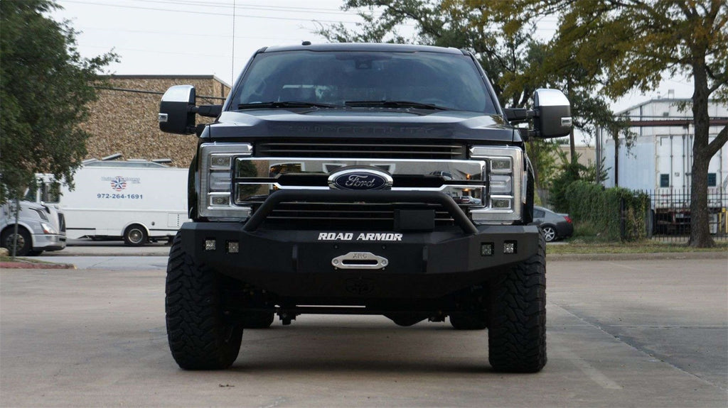 Road Armor 617F4B Stealth Winch Front Bumper for Select Ford F-250 Super Duty, Ford F-350 Super Duty