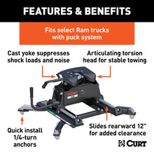 Load image into Gallery viewer, CURT 16686 A20 Sliding 5th Wheel Hitch; 20K; Select Ram 2500; 3500; 6.5ft. Bed Puck System - Truck Part Superstore
