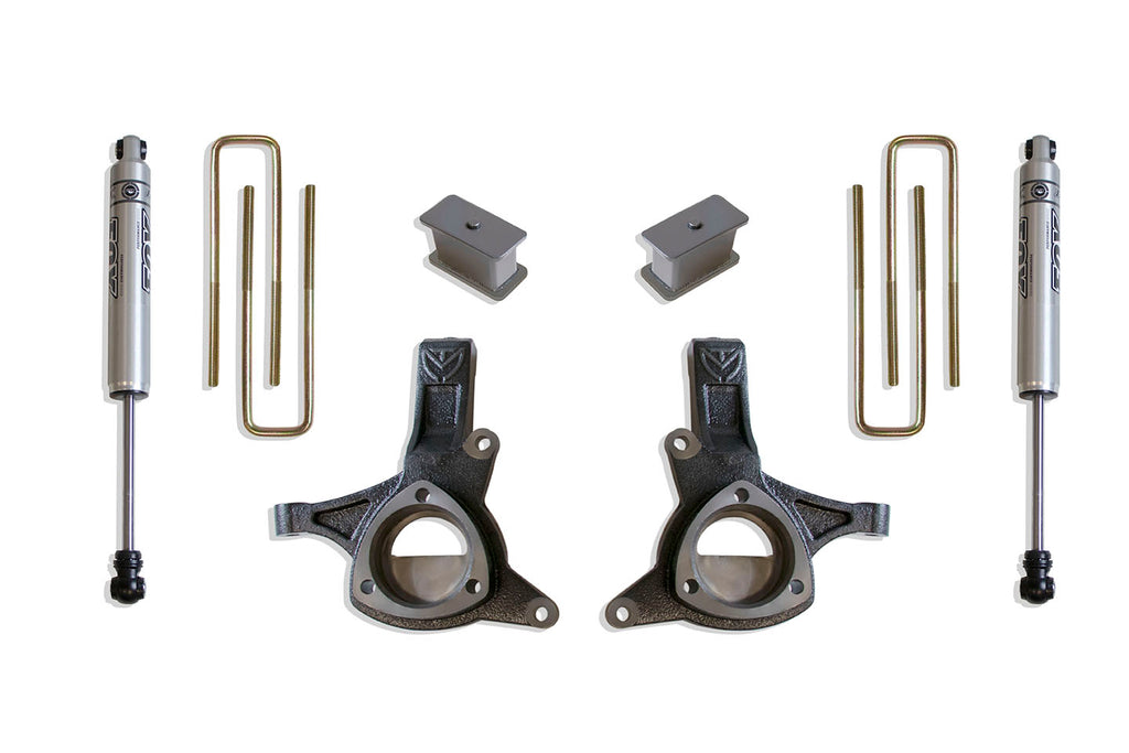 07-16-Gm-C1500-2Wd-WCast-Steel-Susp.-4.5In2In-Maxpro-Elite-Spindle-Lift-Kit-WFox-Shocks