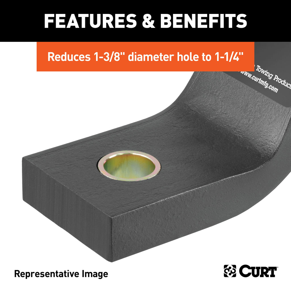 CURT 21301 Trailer Ball Reducer Bushing (From 1-3/8in. to 1-1/4in. Stem; Packaged) - Truck Part Superstore