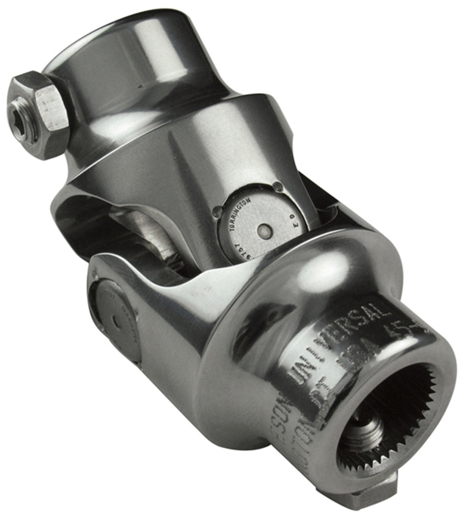 Steering-U-Joint;-Polished-Stainless;-34-36-X-34-Smooth-Bore