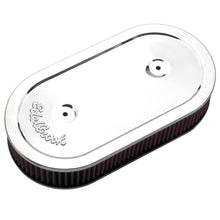 Load image into Gallery viewer, Air-Cleaner-Pro-Flo-Series-Oval-Steel-Top-Cloth-Element-13-5In-X-7In-X-3-5In-Chrome