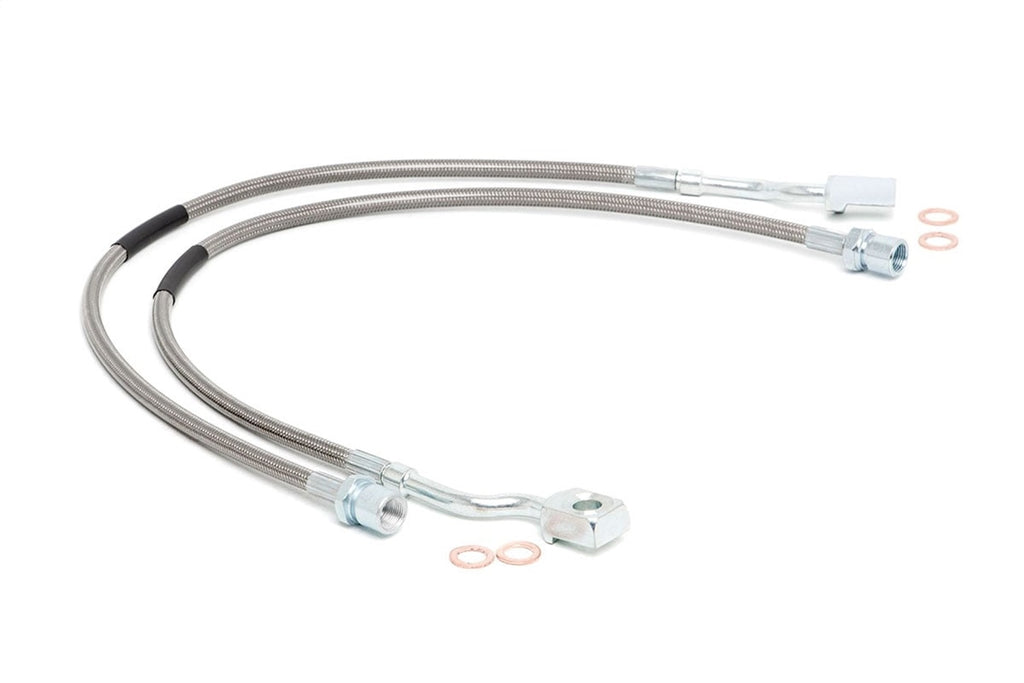 Rough Country 89370 Stainless Steel Brake Lines for Select Chevrolet Silverado 1500, Chevrolet Silverado HD, Chevrolet Silverado HD, Chevrolet Suburban, Chevrolet Suburban 1500, Chevrolet Tahoe, GMC Sierra 1500, GMC Sierra HD, GMC Sierra HD, GMC Yukon,