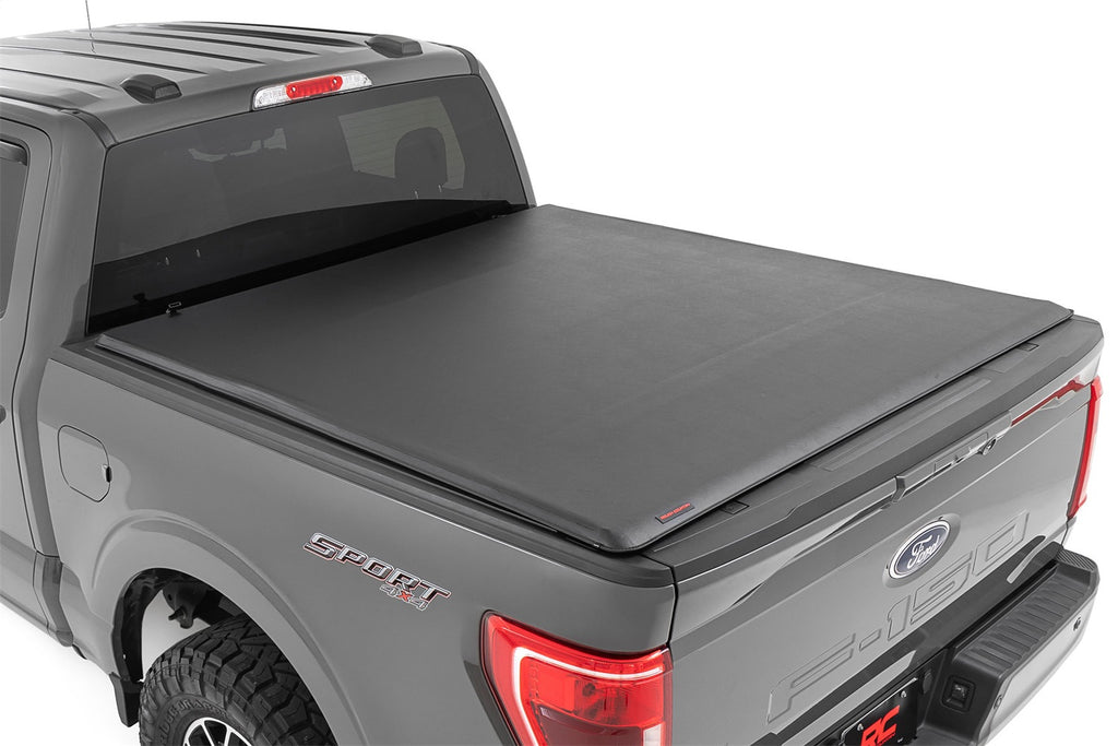 Rough Country 42220550 Soft Roll-Up Bed Cover for Select Ford F-150, Ford F-150 Lightning