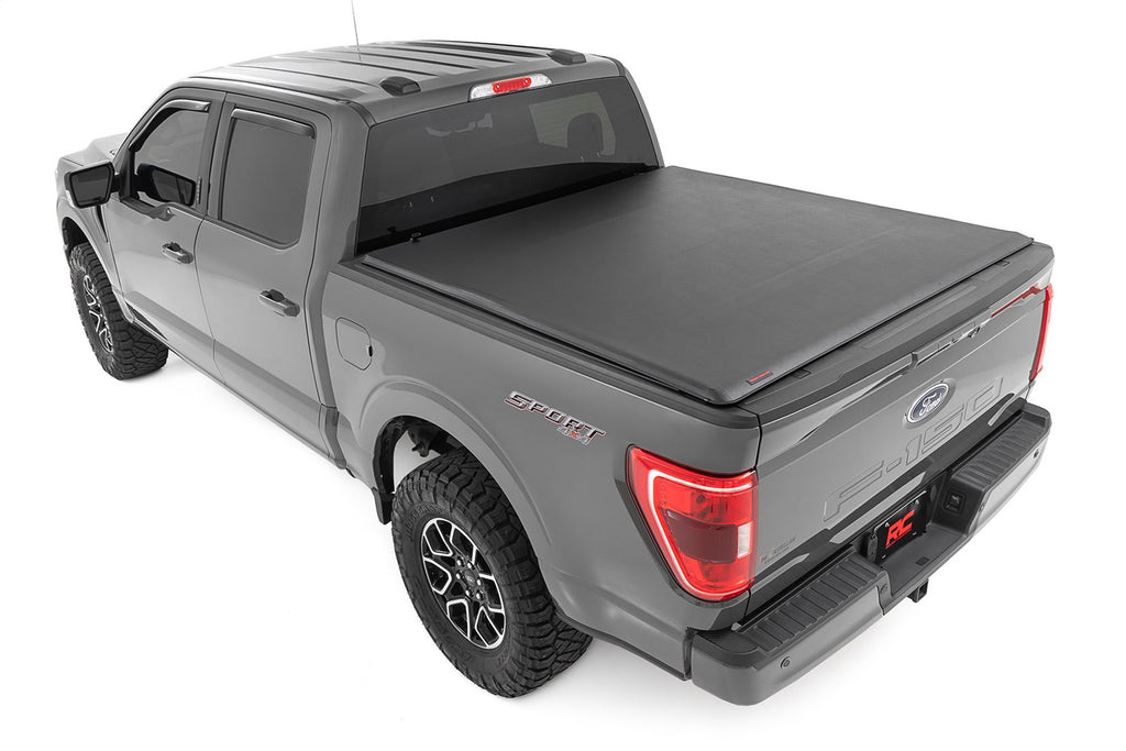 Rough Country 42220550 Soft Roll-Up Bed Cover for Select Ford F-150, Ford F-150 Lightning