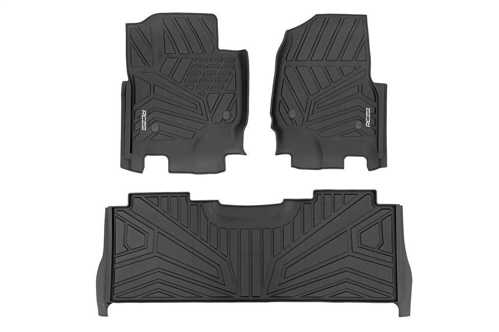 Rough Country FF-51712 Flex-Fit Floor Mats for Select Ford F-250 Super Duty, Ford F-350 Super Duty