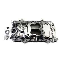 Load image into Gallery viewer, Performer-2-O-Manifold-For-1965-90-BB-Chevy-Oval-Port-Heads,-Chrome-Plasma