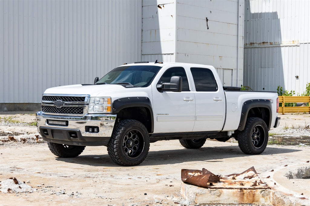Rough Country F-C10714B-GIW Pocket Fender Flares for Select Chevrolet Silverado 1500, Chevrolet Silverado HD, Chevrolet Silverado HD