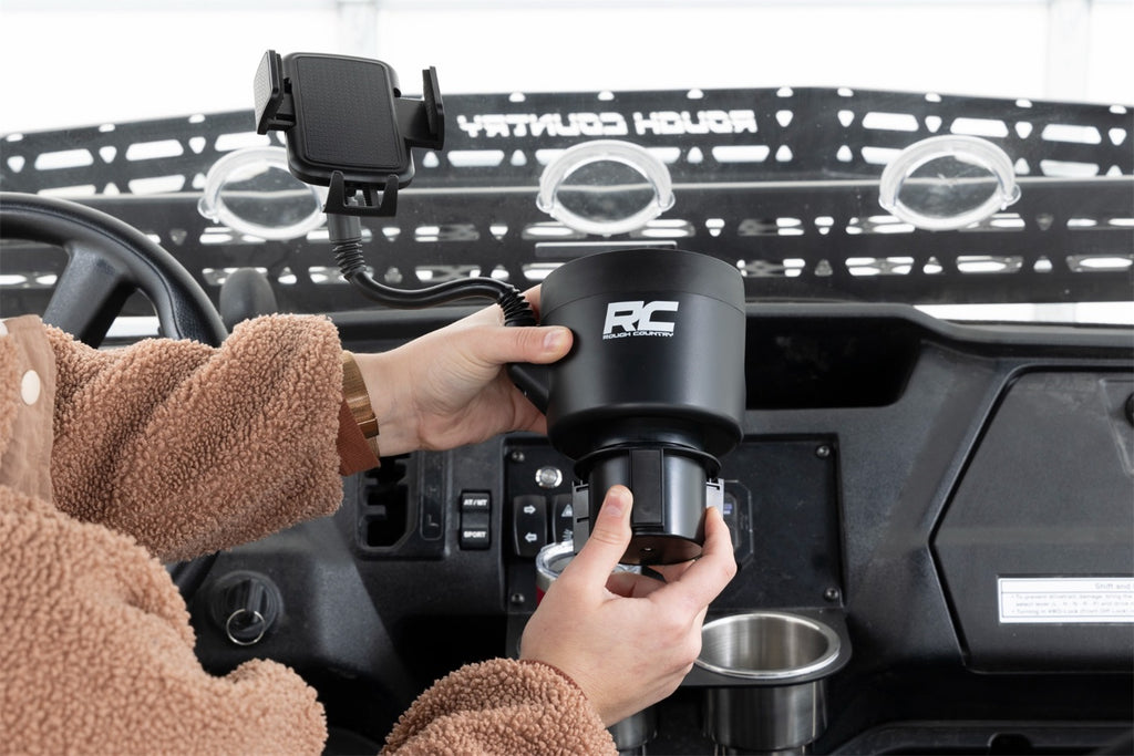 Rough Country J5054 Cup Holder for Select Honda SXS1000M3 Pioneer 1000, Honda SXS1000M3 Pioneer Deluxe, Honda SXS1000M3 Pioneer Forest, Honda SXS1000M3 Pioneer Trail, Honda SXS1000M5 Pioneer 1000-5, Honda SXS1000M5 Pioneer 1000-5 Deluxe, Honda SXS1000M5