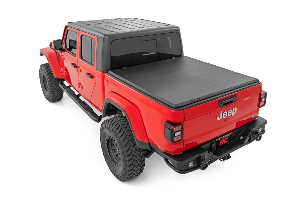 Rough Country 41620500A Soft Tri-Fold Tonneau Bed Cover for Select Jeep Gladiator