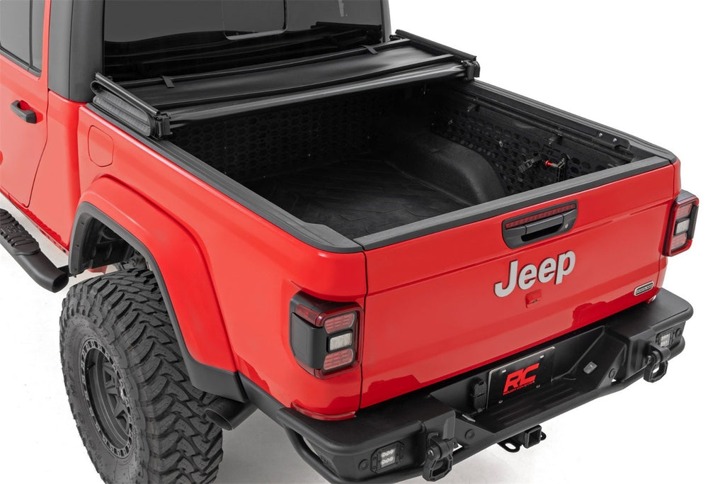 Rough Country 41620500A Soft Tri-Fold Tonneau Bed Cover for Select Jeep Gladiator