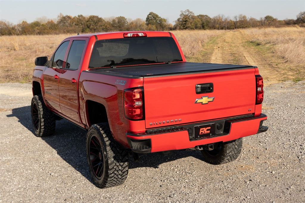 Rough Country 49119651 Hard Tri-Fold Tonneau Bed Cover for Select Chevrolet Silverado 1500, Chevrolet Silverado LD, Chevrolet Silverado HD, Chevrolet Silverado HD, GMC Sierra 1500, GMC Sierra Limited, GMC Sierra HD, GMC Sierra HD