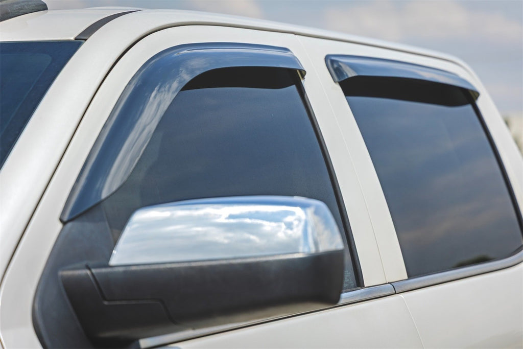 Rough Country 911418 Side Window Deflectors for Select Chevrolet Silverado 1500, Chevrolet Silverado HD, Chevrolet Silverado HD, GMC Sierra 1500, GMC Sierra HD, GMC Sierra HD