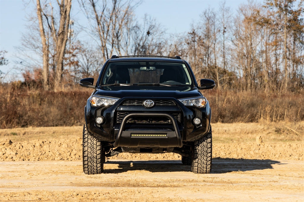 Rough Country B-T4081 Black Bull Bar w/ Integrated Black Series 20-inch LED Light Bar for Select Toyota 4Runner