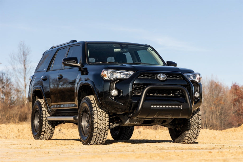Rough Country B-T4081 Black Bull Bar w/ Integrated Black Series 20-inch LED Light Bar for Select Toyota 4Runner