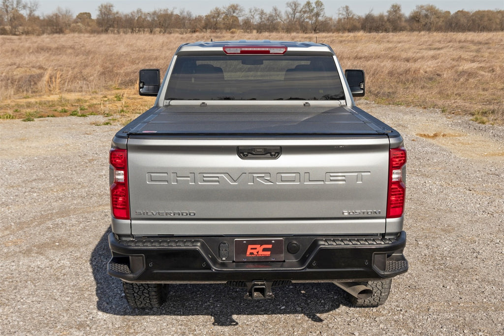 Rough Country 49120651 Hard Tri-Fold Tonneau Bed Cover for Select Chevrolet Silverado HD, Chevrolet Silverado HD, GMC Sierra HD, GMC Sierra HD
