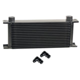 Derale 51688 16 Row Series 10000 Stack Plate Oil Fluid Cooler, 90 degree swivel -8AN