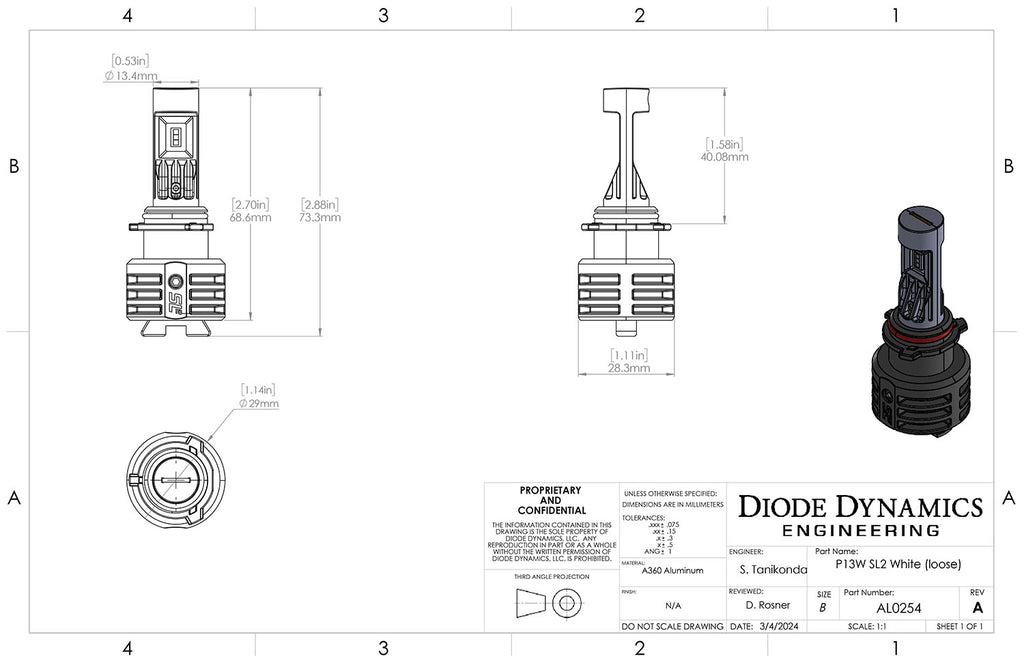 Diode Dynamics DD0480P Direct replacement for your factory bulb. for Select Chevrolet Camaro, Chevrolet Tahoe, GMC Yukon