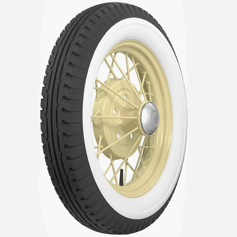 Coker 729610 475/500-19 FIRESTONE 2 5/8" WW for Select Chevrolet AE Independence Truck, Chevrolet Universal, DeSoto Model SA, Ford Model A, Plymouth Model PA, Plymouth Model U, Star Four